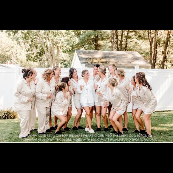 NEW Satin PJ’s in Champagne With Black Piping. - Picture 4 of 11